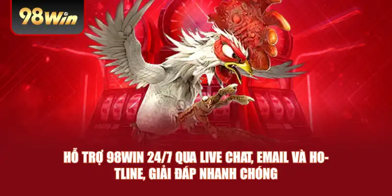 Hỗ trợ 98win 24/7 qua live chat, email và hotline, giải đáp nhanh chóng
